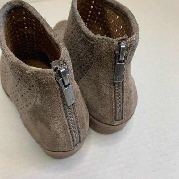 Lucky Brand Bergyn Taupe Suede Perforated Booties - Picture 11 of 14